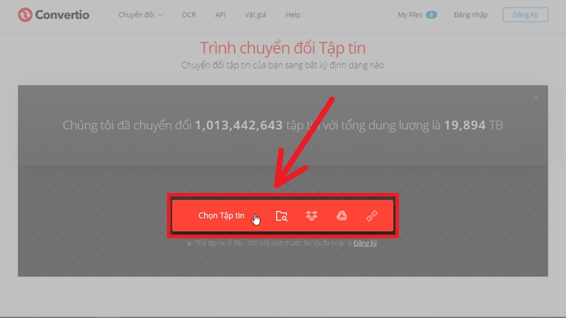 Tải file WebM lên